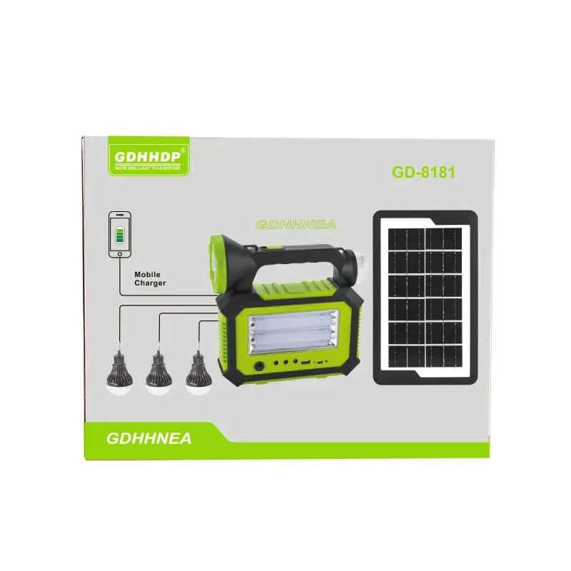 KIT SOLAR SISTEMA ILUMINACION LED RECARGABLE CAMPING EMERGENCIAS USB - 3