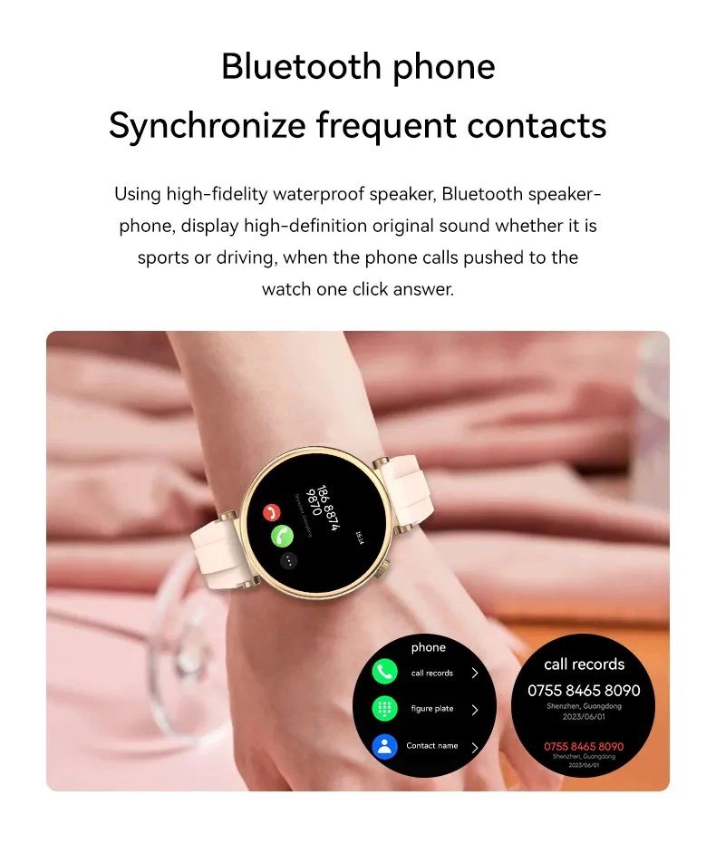 RELOJ INTELIGENTE GT4 MINI MUJER ESTILO SALUD CON DOBLE CORREA SILICONA Y METALICA COMPATIBLE IP68 - 4