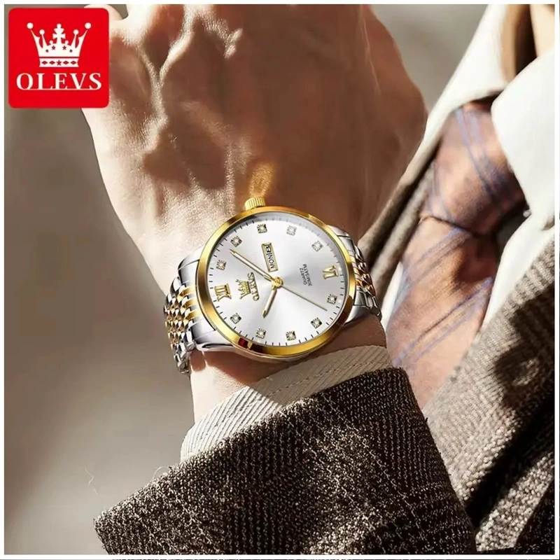 RELOJ DE HOMBRE ELEGANTE MOVIMIENTO CUARZO BICOLOR ACERO INOXIDABLE - 2