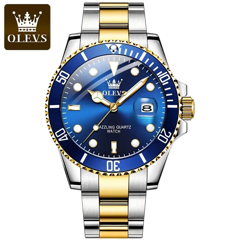 RELOJ PARA HOMBRE DE LUJO DEPORTIVO OLEVS ACERO INOXIDABLE CUARZO PRECISO SUMERGIBLE 30M - 1