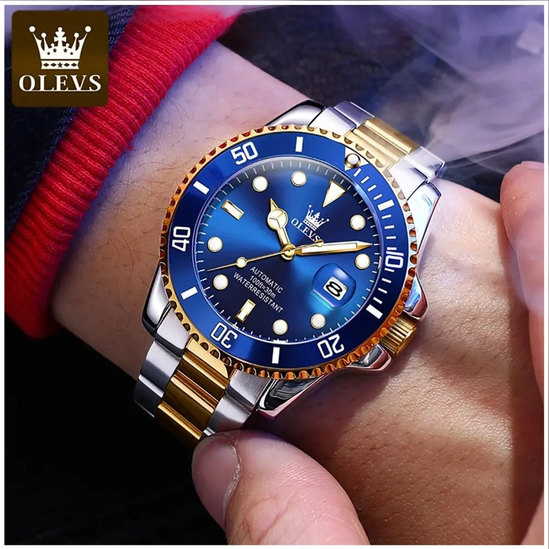 RELOJ PARA HOMBRE DE LUJO DEPORTIVO OLEVS ACERO INOXIDABLE CUARZO PRECISO SUMERGIBLE 30M - 6