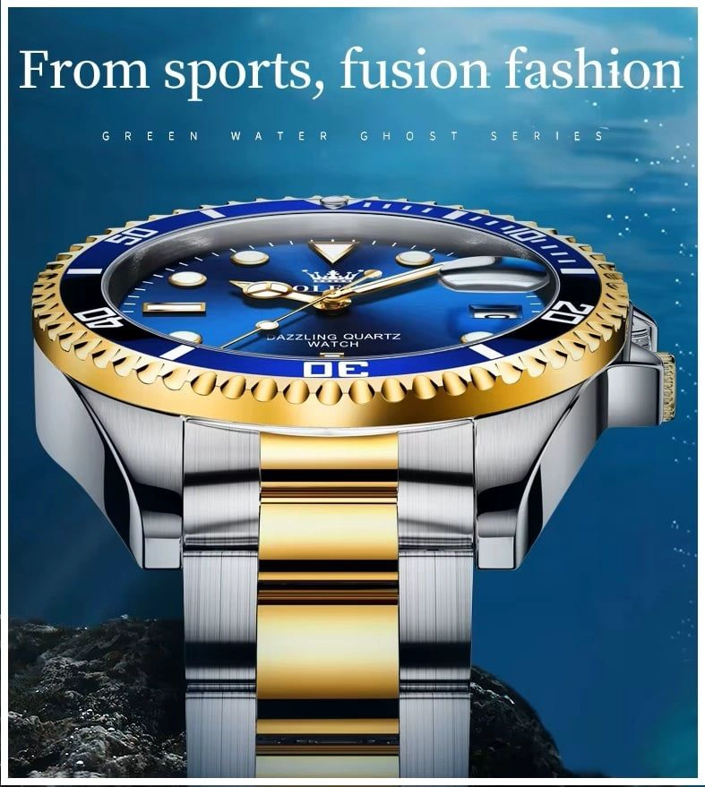 RELOJ PARA HOMBRE DE LUJO DEPORTIVO OLEVS ACERO INOXIDABLE CUARZO PRECISO SUMERGIBLE 30M - 7