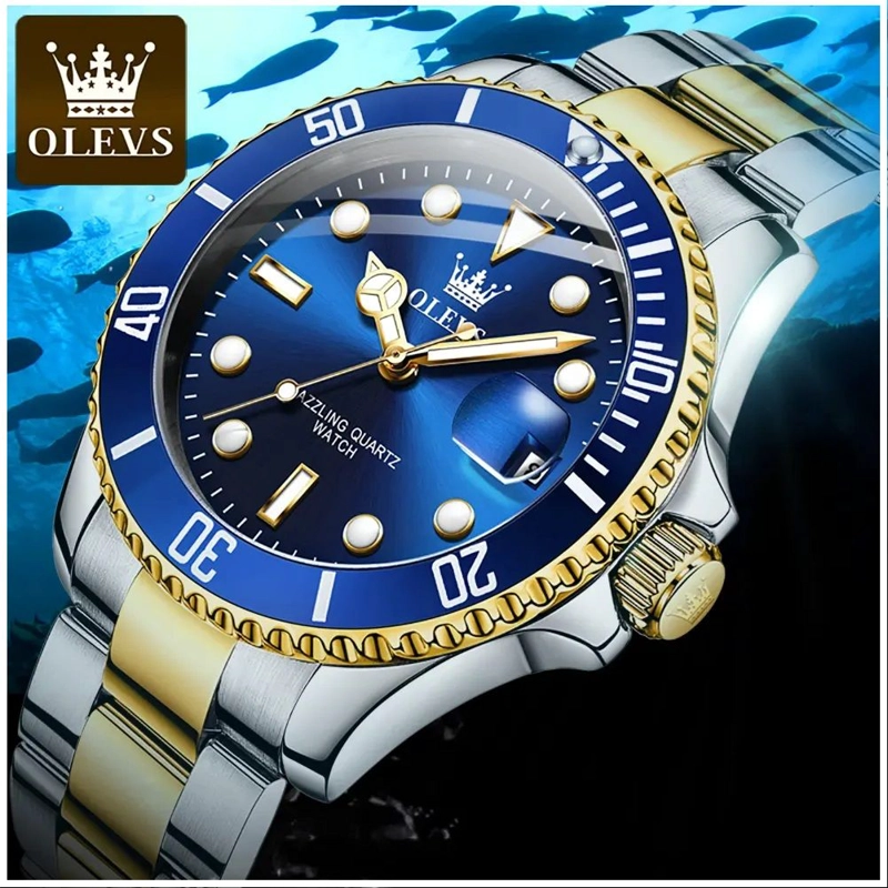 RELOJ PARA HOMBRE DE LUJO DEPORTIVO OLEVS ACERO INOXIDABLE CUARZO PRECISO SUMERGIBLE 30M - 8