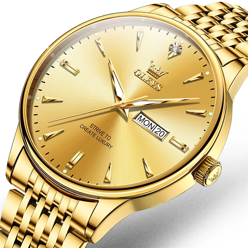RELOJ DE LUJO CLASICO PARA HOMBRE CON CALENDARIO Y MOVIMIENTO DE CUARZO RESISTENCIA AL AGUA 30M - 2