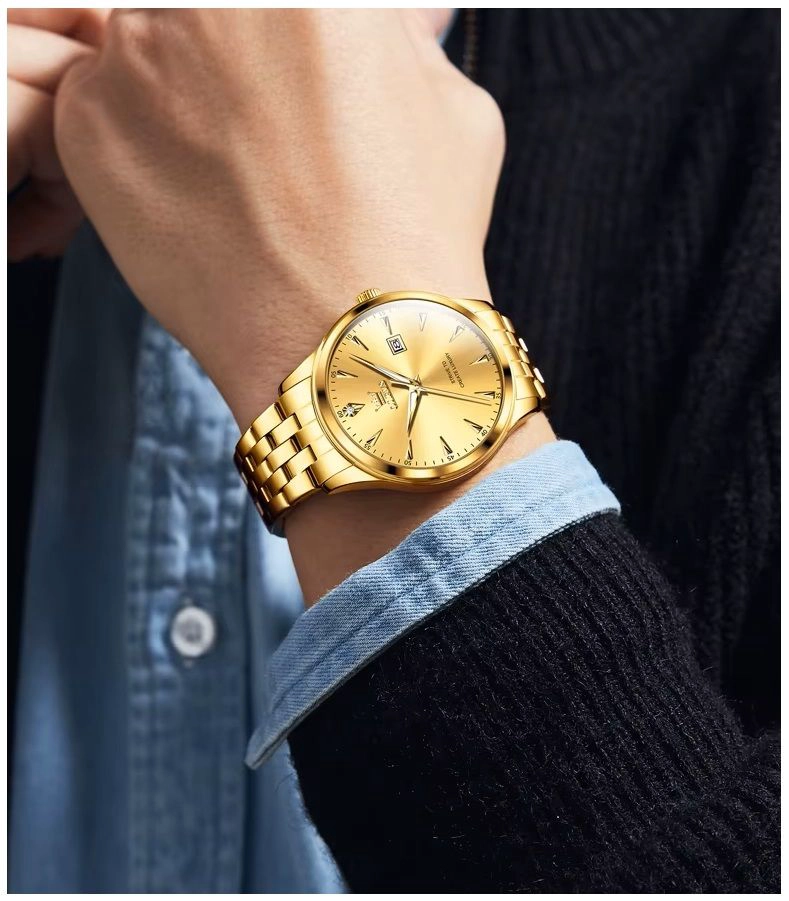 RELOJ DE LUJO CLASICO PARA HOMBRE CON CALENDARIO Y MOVIMIENTO DE CUARZO RESISTENCIA AL AGUA 30M - 7