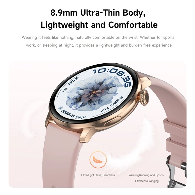 RELOJ INTELIGENTE DS5 ESTILO DORADO, DOBLE CORREA, LLAMADAS BLUETOOTH Y MONITOREO DE SALUD 24/7 - 3