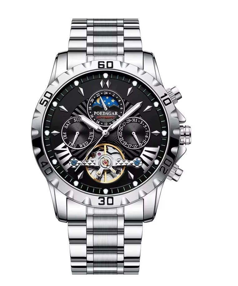 RELOJ AUTOMATICO MECANICO PARA HOMBRE DE LUJO IMPERMEABLE RESISTENCIA AL AGUA - 3