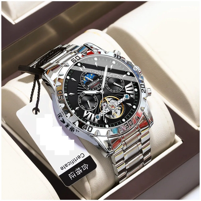 RELOJ AUTOMATICO MECANICO PARA HOMBRE DE LUJO IMPERMEABLE RESISTENCIA AL AGUA - 4