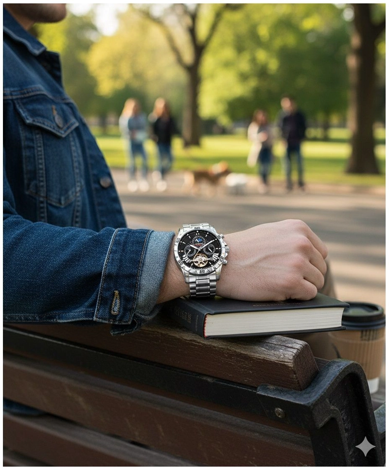 RELOJ AUTOMATICO MECANICO PARA HOMBRE DE LUJO IMPERMEABLE RESISTENCIA AL AGUA - 5