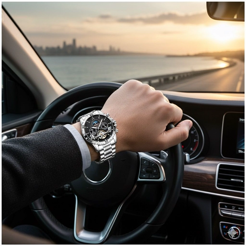 RELOJ AUTOMATICO MECANICO PARA HOMBRE DE LUJO IMPERMEABLE RESISTENCIA AL AGUA - 8