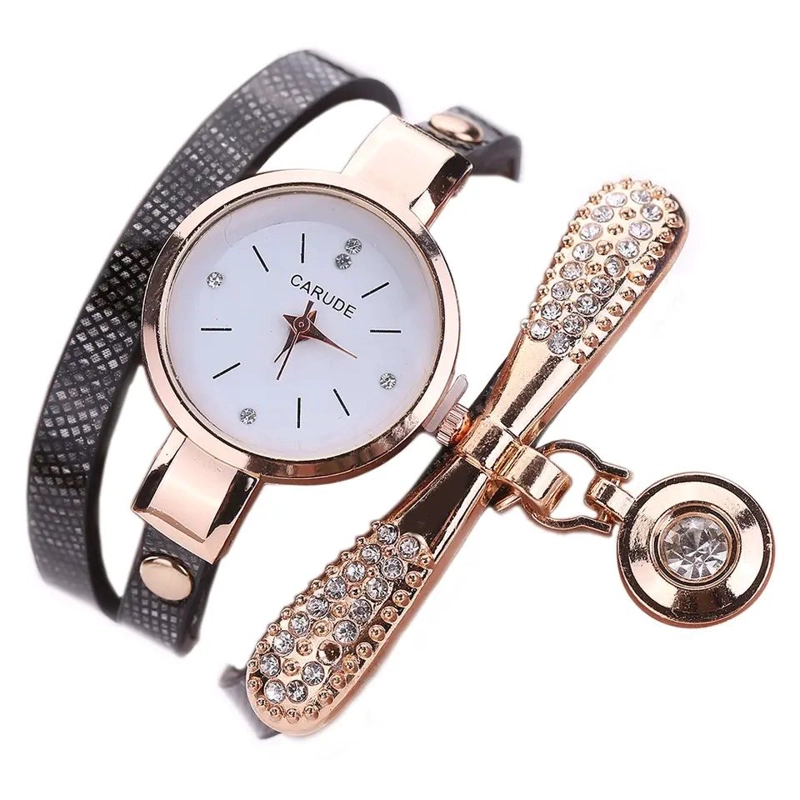 RELOJ DE LUJO PERSONALIZADO PARA MUJERES CON INCRUSTACIONES Y PULSERA ELEGANTE - 5