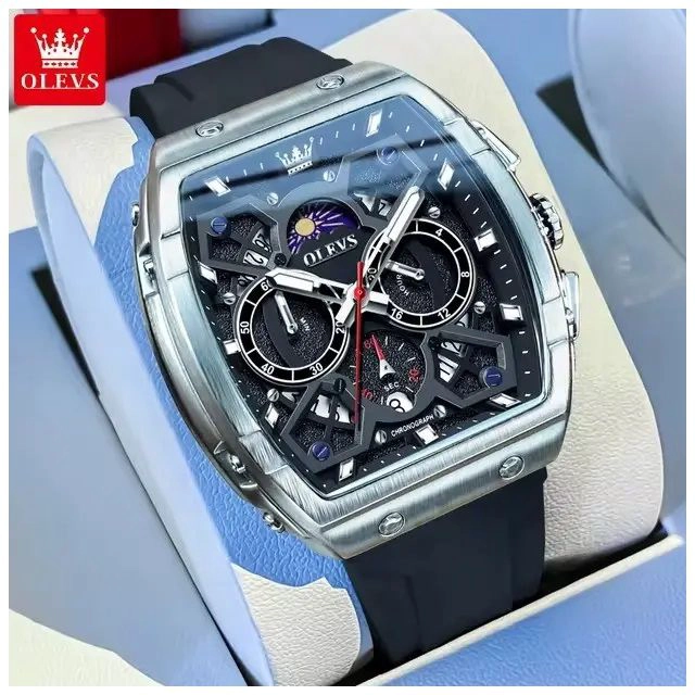 RELOJ DE HOMBRE DEPORTIVO ELEGANTE FASE LUNAR CRONOGRAFO DUAL TIME - 1