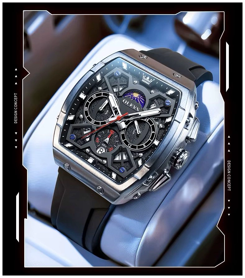 RELOJ DE HOMBRE DEPORTIVO ELEGANTE FASE LUNAR CRONOGRAFO DUAL TIME - 8