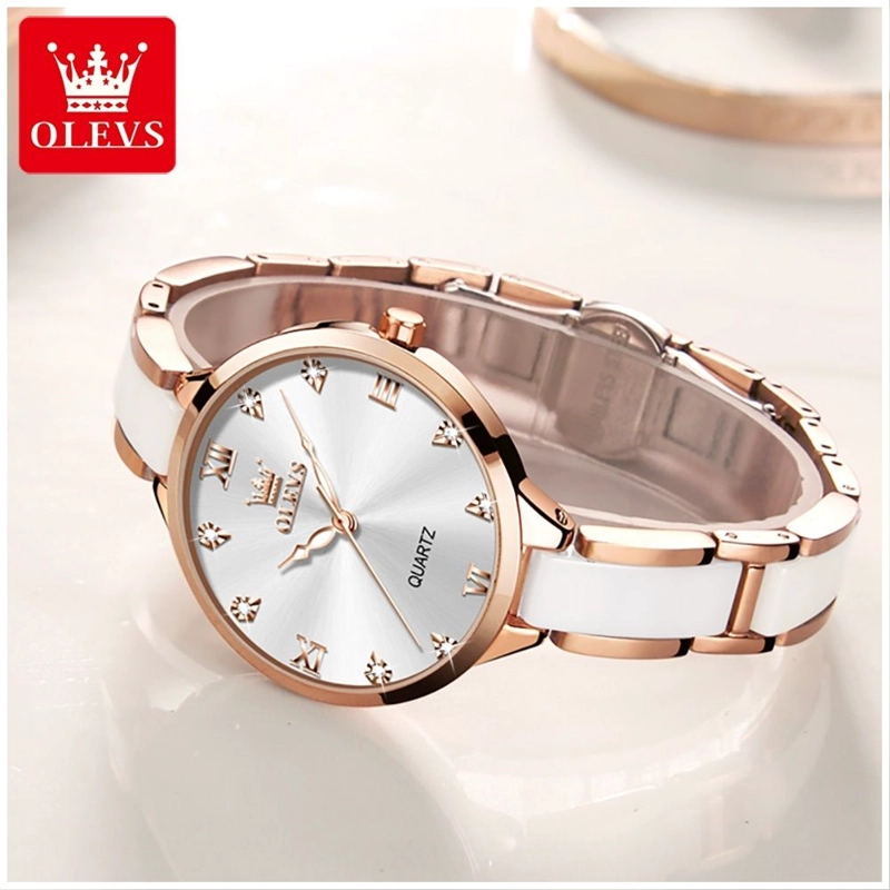 RELOJ DE MUJER ELEGANTE DE CUARZO CORREA DE CERAMICA ACERO INOXIDABLE - 4
