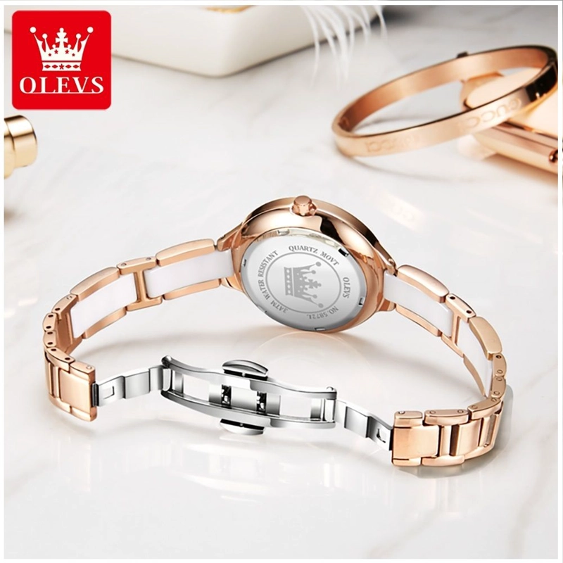 RELOJ DE MUJER ELEGANTE DE CUARZO CORREA DE CERAMICA ACERO INOXIDABLE - 7