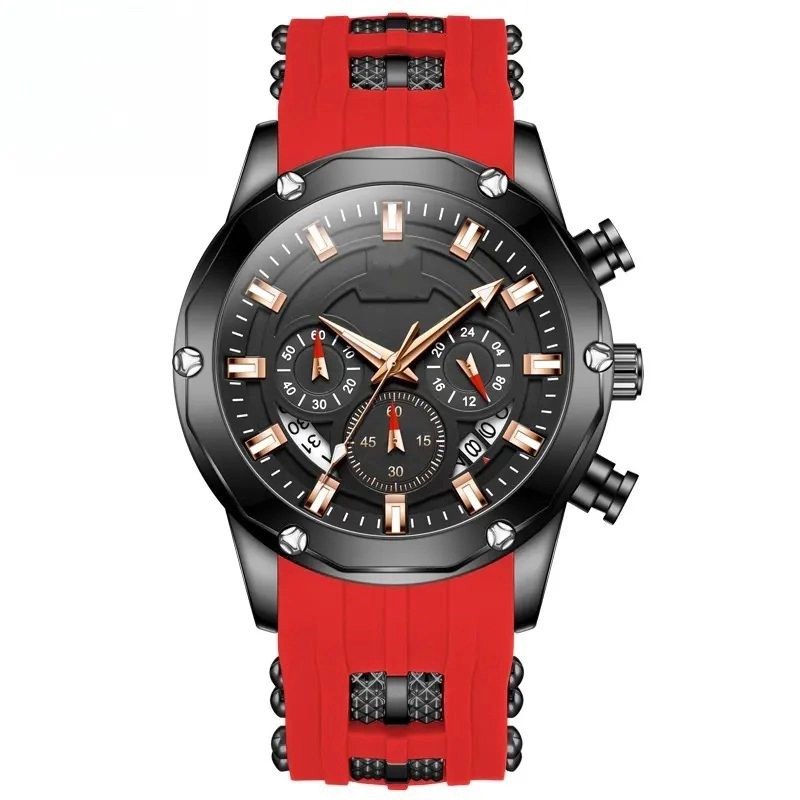 RELOJ QUARTZ DEPORTIVO DE LUJO OLEV CRONOGRAFO CUARZO SUMERGIBLE 30M CALENDARIO COMPLETO - 2
