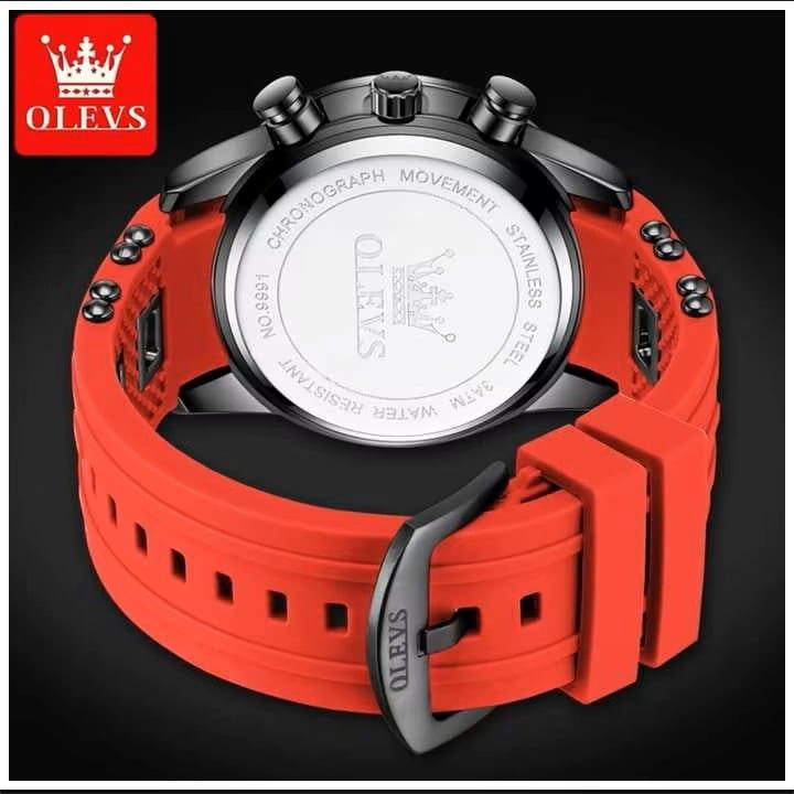 RELOJ QUARTZ DEPORTIVO DE LUJO OLEV CRONOGRAFO CUARZO SUMERGIBLE 30M CALENDARIO COMPLETO - 7