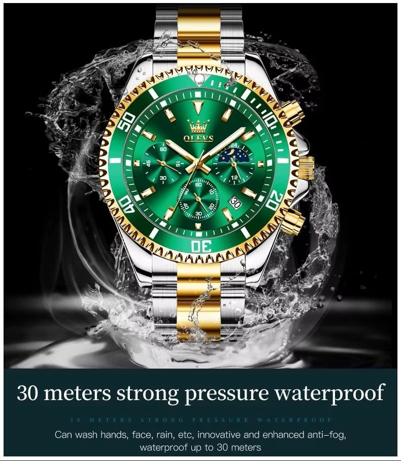 RELOJ CRONOGRAFO DEPORTIVO DE LUJO PARA HOMBRE ACERO INOXIDABLE MOVIMIENTO CUARZO SEIKO - 7