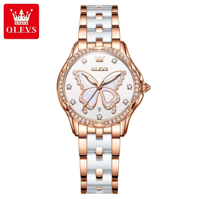 RELOJ DE PULSERA ELEGANTE MUJER ESFERA MARIPOSA Y DETALLES DE ZIRCONIA - 2