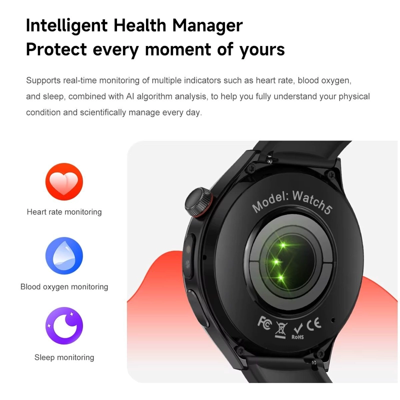 RELOJ INTELIGENTE SMARTWATCH BLUETOOTH MONITOR DE SALUD Y DEPORTE COMPATIBLE IOS ANDROID IP68 - 5