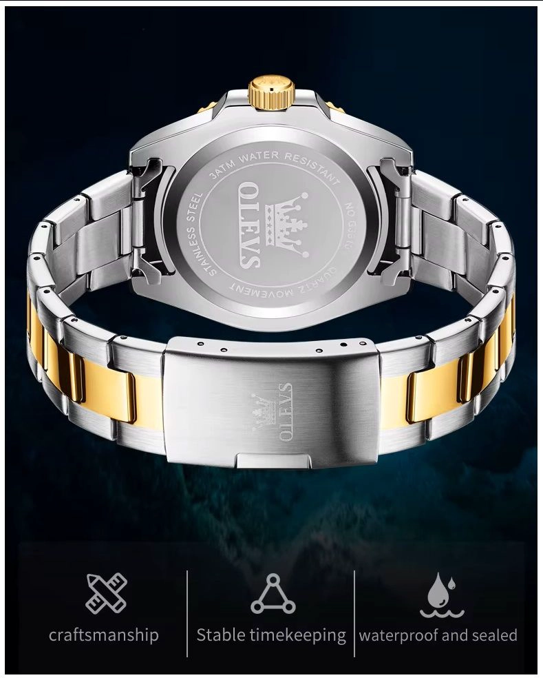 RELOJ DE PULSERA HOMBRE DEPORTIVO Y DE LUJO CORREA DE ACERO INOXIDABLE - 5