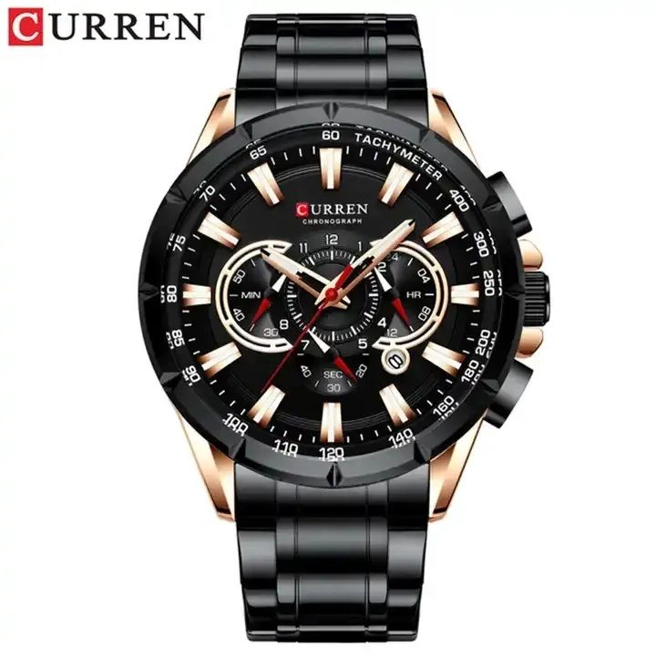 RELOJ HOMBRE CURREN ACERO INOXIDABLE CUARZO CRONOGRAFO CRISTAL RESISTENCIA AL AGUA - 2
