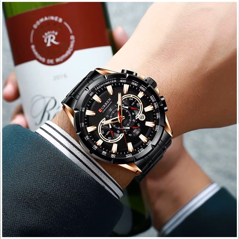 RELOJ HOMBRE CURREN ACERO INOXIDABLE CUARZO CRONOGRAFO CRISTAL RESISTENCIA AL AGUA - 5
