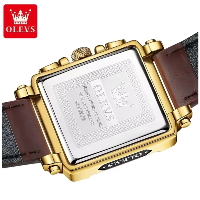 RELOJ CRONOGRAFO CUADRADO DE LUJO HOMBRE DISEÑO DEPORTIVO Y ELEGANTE - 8