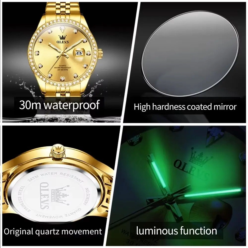 RELOJ DE LUJO PARA HOMBRE CON RESISTENCIA AL AGUA DE 30 METROS - 6
