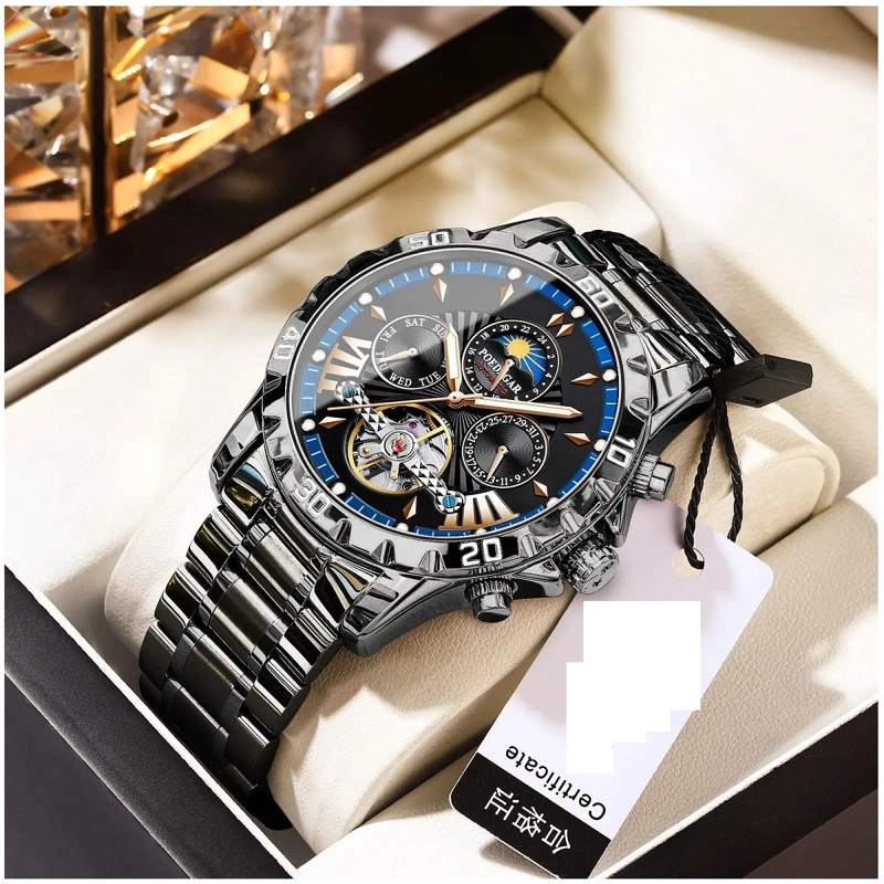 RELOJ AUTOMATICO MECANICO PARA HOMBRE MECANICO IMPERMEABLE RESISTENCIA AL AGUA 3ATM - 2