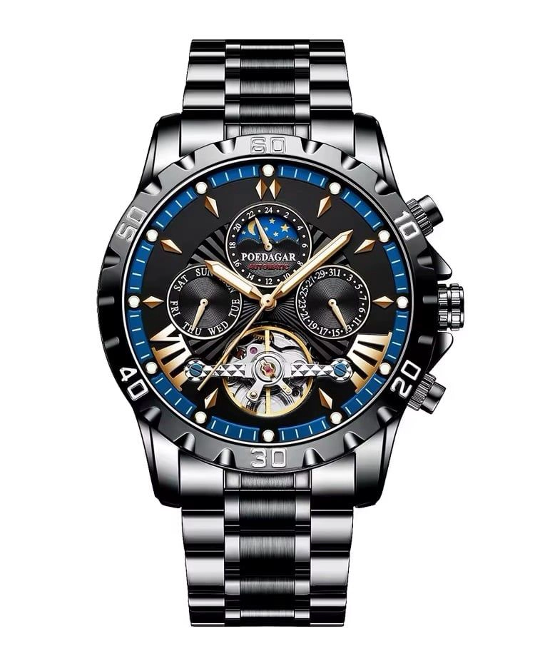 RELOJ AUTOMATICO MECANICO PARA HOMBRE MECANICO IMPERMEABLE RESISTENCIA AL AGUA 3ATM - 3
