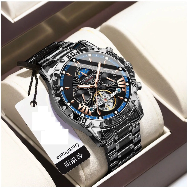 RELOJ AUTOMATICO MECANICO PARA HOMBRE MECANICO IMPERMEABLE RESISTENCIA AL AGUA 3ATM - 4