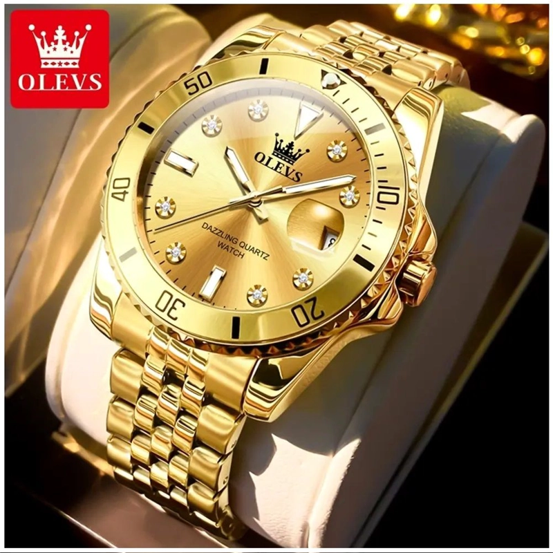 RELOJ DE PULSERA DORADO PARA HOMBRE DISEÑO DEPORTIVO DE LUJO - 1