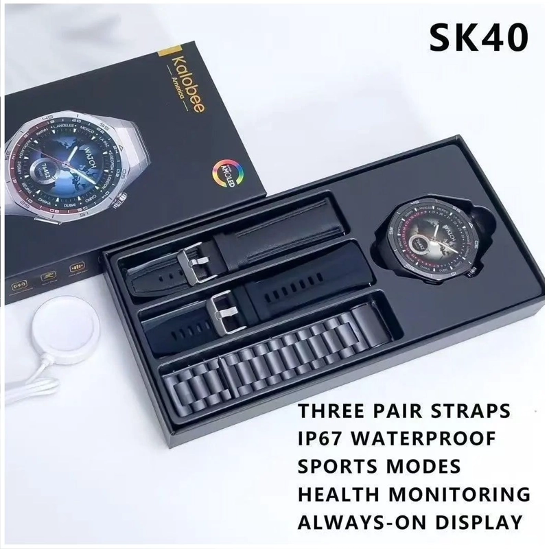 SMARTWATCH SK40 DEPORTIVO MULTIFUNCIONAL GPS COMPATIBLE 3 CORREAS SALUD COMPATIBLE IOS ANDROID - 3