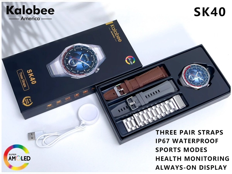 GENÉRICO SMARTWATCH SK40 DEPORTIVO COMPATIBLE 3 CORREAS IP67 FULL HD GPS 315MAH SALUD