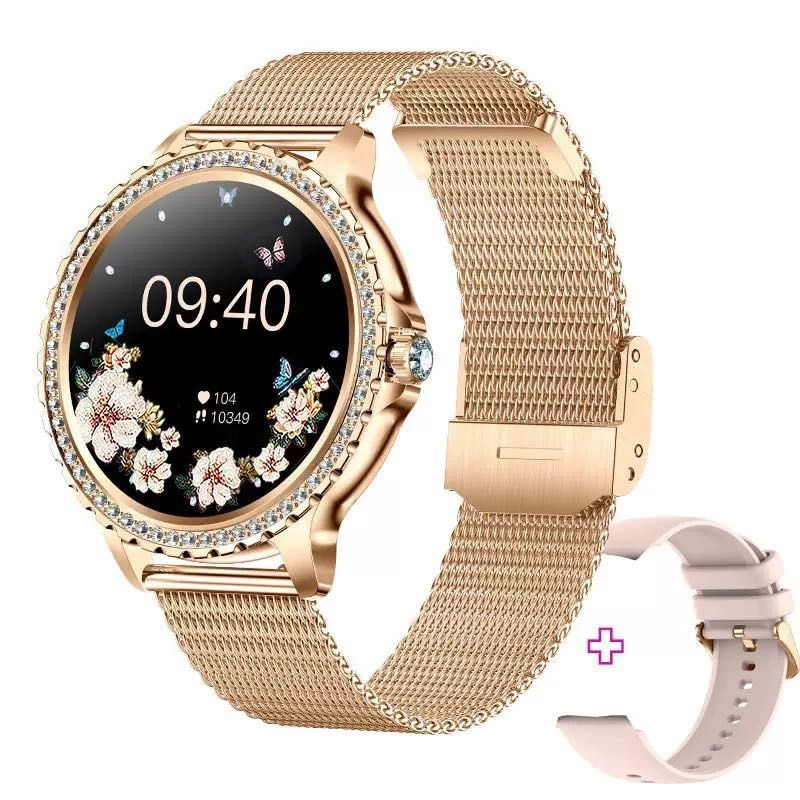 SMARTWATCH ELEGANTE I58 PARA MUJER LLAMADAS BLUETOOTH MONITOR DE SALUD IP67 CORREA DE ACERO MILANESA - 1