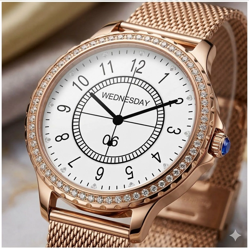 SMARTWATCH ELEGANTE I58 PARA MUJER LLAMADAS BLUETOOTH MONITOR DE SALUD IP67 CORREA DE ACERO MILANESA - 2