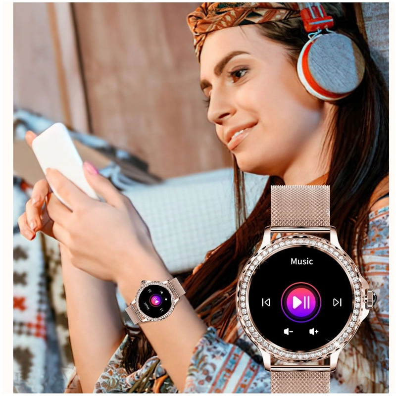 SMARTWATCH ELEGANTE I58 PARA MUJER LLAMADAS BLUETOOTH MONITOR DE SALUD IP67 CORREA DE ACERO MILANESA - 5