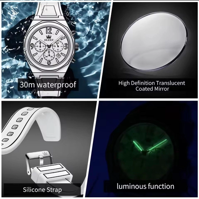 RELOJ MULTIFUNCIONAL ESTILO MANGA CUARZO IMPERMEABLE Y LUMINOSO - 3