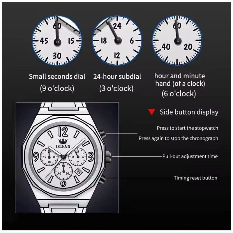 RELOJ MULTIFUNCIONAL ESTILO MANGA CUARZO IMPERMEABLE Y LUMINOSO - 5