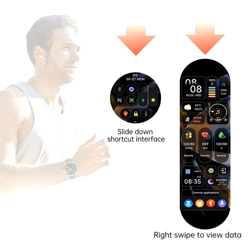 SMARTWATCH GT5 PRO CORREA CUERO MONITOR DE SALUD Y DEPORTE 247 IP67 COMPATIBLE IOS ANDROID - 3