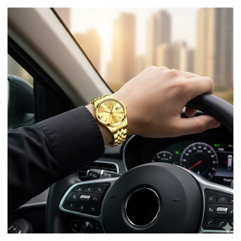 RELOJ DE PULSERA ELEGANTE DORADO PARA MUJER CON MOVIMIENTO JAPONE S CRISTAL HARDLEX - 8