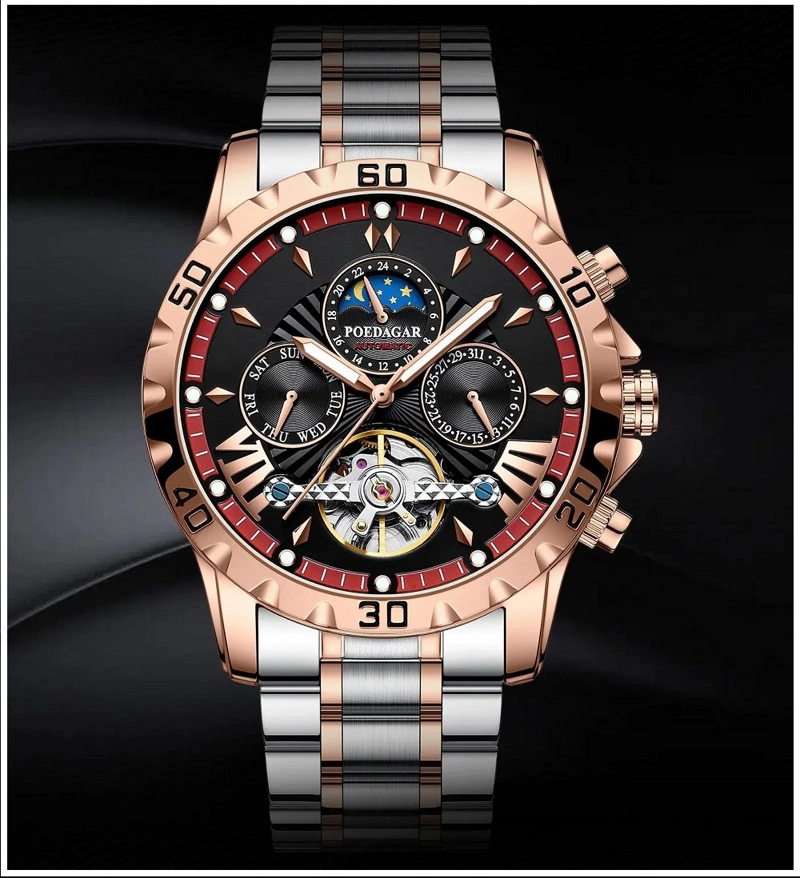 RELOJ AUTOMATICO DE LUJO PARA HOMBRE MECANICO IMPERMEABLE RESISTENCIA AL AGUA - 2