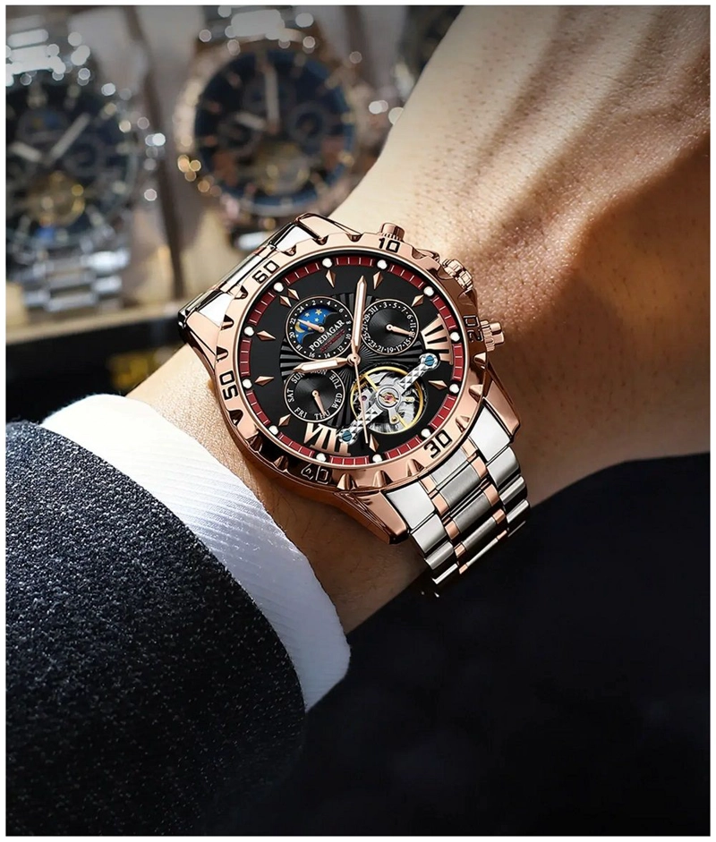 RELOJ AUTOMATICO DE LUJO PARA HOMBRE MECANICO IMPERMEABLE RESISTENCIA AL AGUA - 3