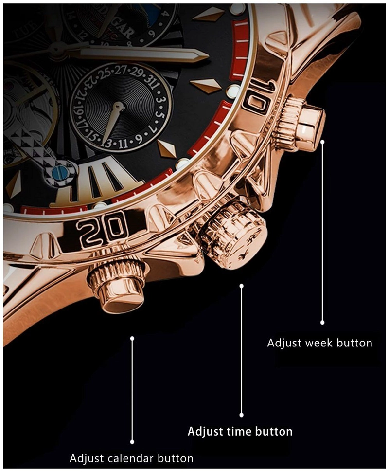 RELOJ AUTOMATICO DE LUJO PARA HOMBRE MECANICO IMPERMEABLE RESISTENCIA AL AGUA - 4