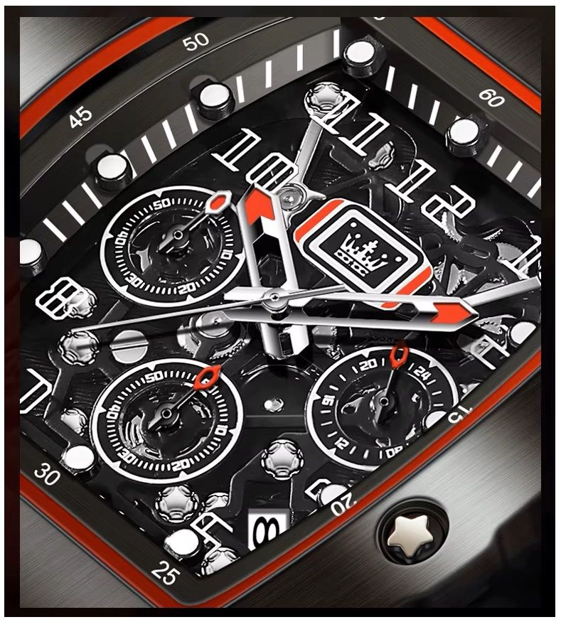RELOJ DEPORTIVO DE LUJO PARA HOMBRE CORREA SILICONA Y CRISTAL ZAFIRO - 8