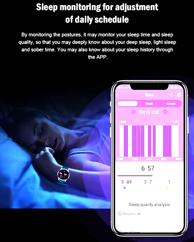 RELOJ INTELIGENTE S37 MUJER CORREA BLANCA BLUETOOTH MONITOREO SALUD Y DEPORTE COMPATIBLE IOS ANDROID - 7