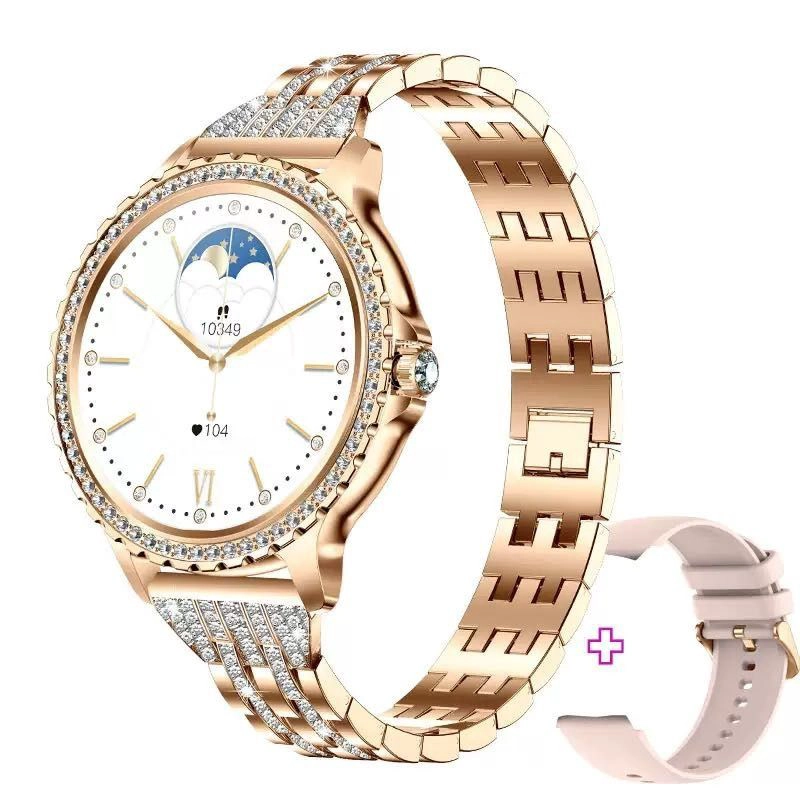 GENÉRICO SMARTWATCH ELEGANTE PARA MUJER LLAMADAS BLUETOOTH MONITOR DE SALUD, MULTIDEPORTE CORREA METALICA