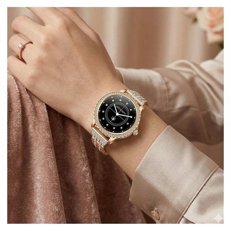 SMARTWATCH ELEGANTE PARA MUJER LLAMADAS BLUETOOTH MONITOR DE SALUD, MULTIDEPORTE CORREA METALICA - 2