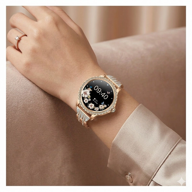 SMARTWATCH ELEGANTE PARA MUJER LLAMADAS BLUETOOTH MONITOR DE SALUD, MULTIDEPORTE CORREA METALICA - 4